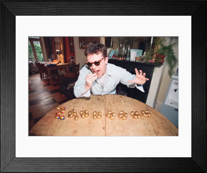 Framed Print : Suggs, lead singer of British ska group Madness, at the Lottery Preview Framed Print : Suggs, lead singer of British ska group Madness, at the Lottery Preview