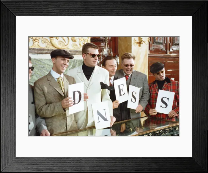 Framed Print : British ska group Madness pose at a photocall. 7th August 1992 Framed Print : British ska group Madness pose at a photocall. 7th August 1992