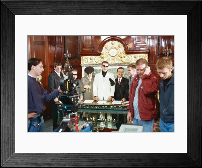 Framed Print : British ska group Madness pose at a photocall. 7th August 1992 Framed Print : British ska group Madness pose at a photocall. 7th August 1992