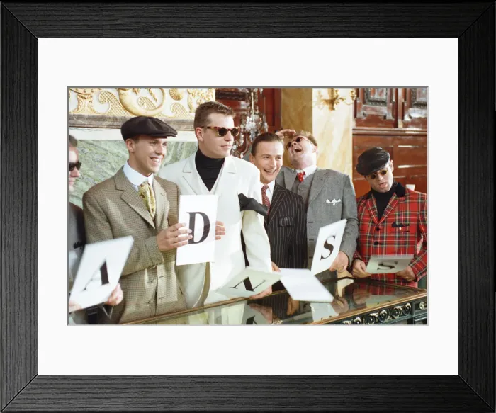Framed Print : British ska group Madness pose at a photocall. 7th August 1992 Framed Print : British ska group Madness pose at a photocall. 7th August 1992