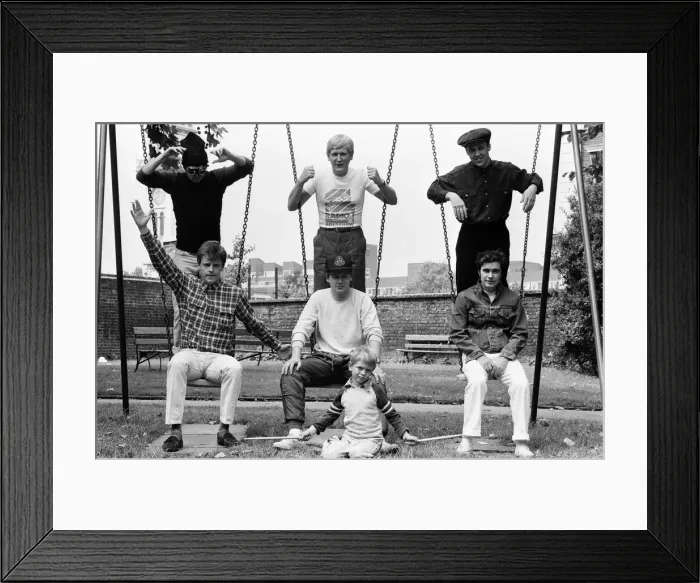 Framed Print : British ska group Madness pose shortly before celebrating their fifth year of success Framed Print : British ska group Madness pose shortly before celebrating their fifth year of success