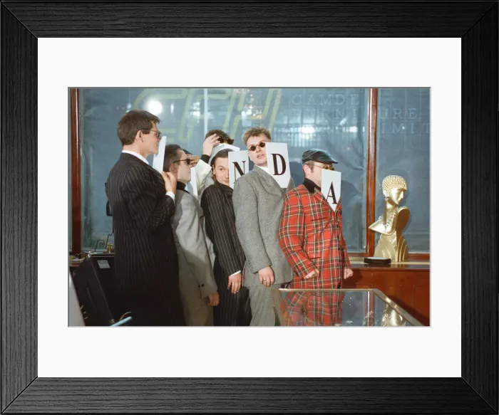 Framed Print : British ska group Madness pose at a photocall. 7th August 1992 Framed Print : British ska group Madness pose at a photocall. 7th August 1992