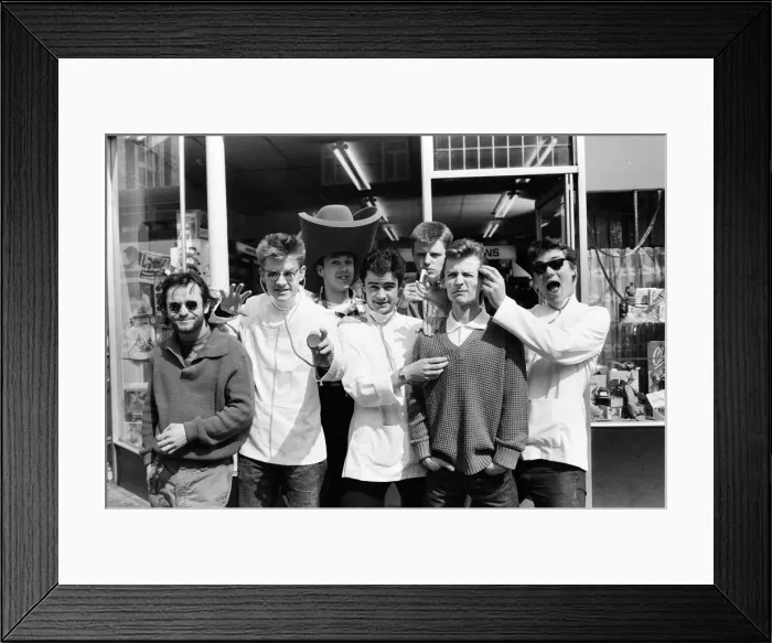 Framed Print : Ska group Madness pose ahead of the release of their new LP and single House of Fun Framed Print : Ska group Madness pose ahead of the release of their new LP and single House of Fun