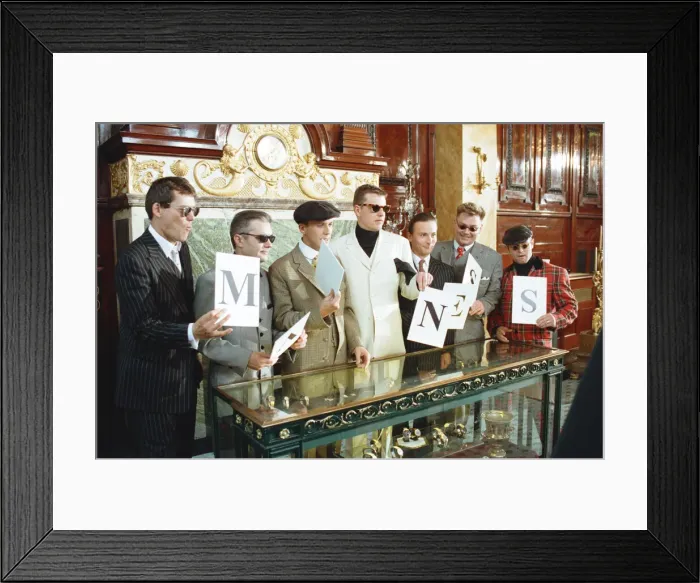 Framed Print : British ska group Madness pose at a photocall. 7th August 1992 Framed Print : British ska group Madness pose at a photocall. 7th August 1992