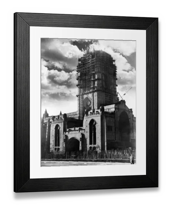 Framed Print : The completed portion of the main building of the Liverpool Anglican Cathedral