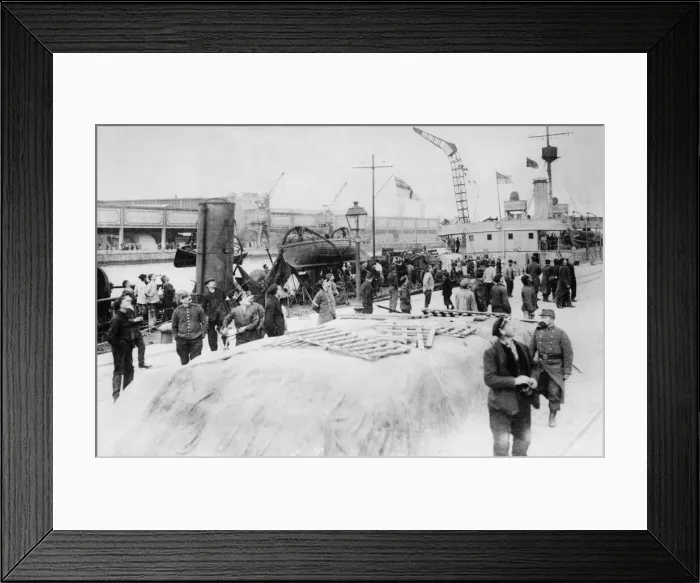 Framed Print : One of the Royal Navy Humber class river monitors seen here tied up to the quayside in Framed Print : One of the Royal Navy Humber class river monitors seen here tied up to the quayside in