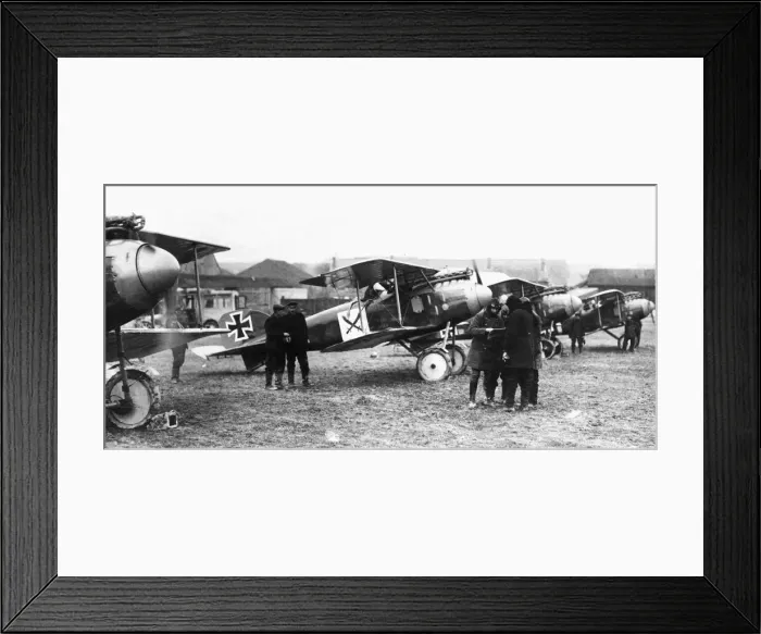 Framed Print : German Albatros biplanes (Type D. II) about to start on a flight. Western Front