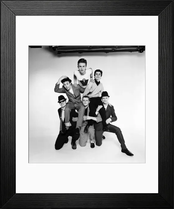 Framed Print : Pop group Madness pose in the Daily Mirror Studio, minus member Lee Thompson Framed Print : Pop group Madness pose in the Daily Mirror Studio, minus member Lee Thompson