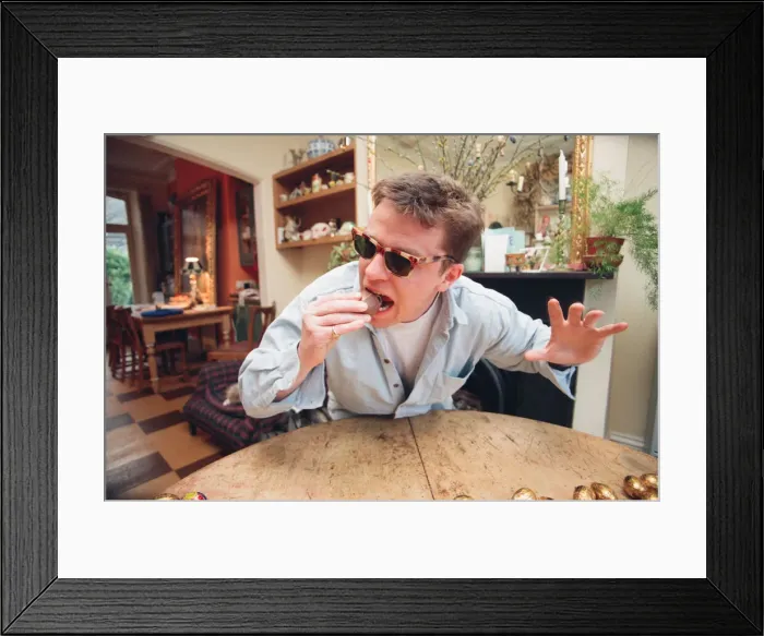 Framed Print : Suggs, lead singer of British ska group Madness, at the Lottery Preview Framed Print : Suggs, lead singer of British ska group Madness, at the Lottery Preview