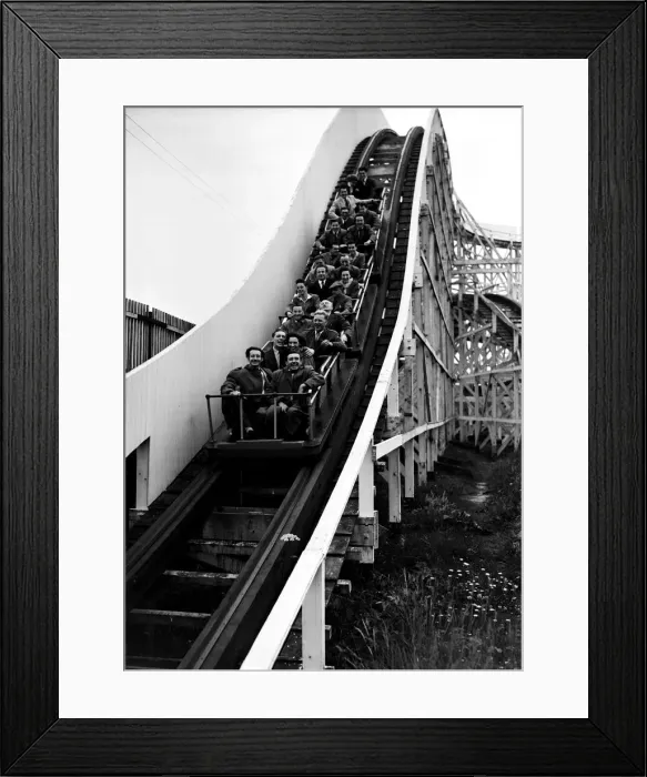 Framed Print : Holidaymakers enjoy a day out at Southend Kursaal, Essex. 13th July 1954 Framed Print : Holidaymakers enjoy a day out at Southend Kursaal, Essex. 13th July 1954