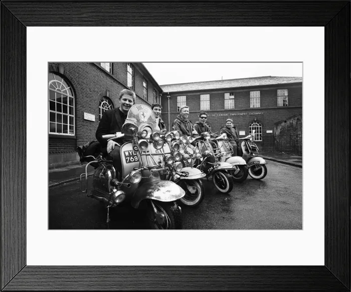 Framed Print : The mods and rockers were two conflicting British youth subcultures of the early to Framed Print : The mods and rockers were two conflicting British youth subcultures of the early to
