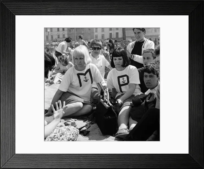 Framed Print : The mods and rockers were two conflicting British youth subcultures of the early to Framed Print : The mods and rockers were two conflicting British youth subcultures of the early to