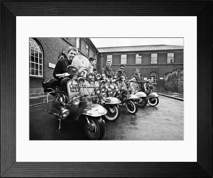 Framed Print : The mods and rockers were two conflicting British youth subcultures of the early to