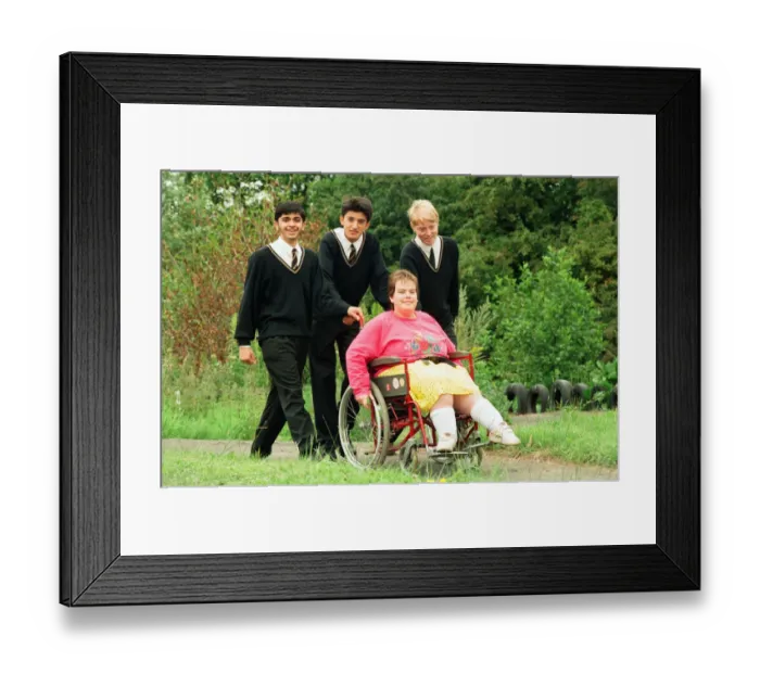 Framed Print : Wheelchair Pathway Project at Lickey Hills designed by pupils at Wheelers Lane Boys Framed Print : Wheelchair Pathway Project at Lickey Hills designed by pupils at Wheelers Lane Boys
