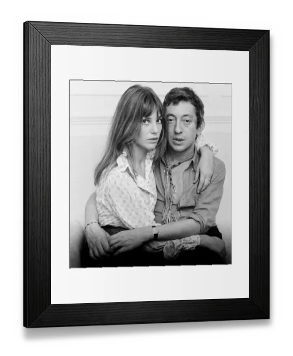 Framed Print : Serge Gainsbourg French composer musician 1969 and wife English actress Jane Birkin Framed Print : Serge Gainsbourg French composer musician 1969 and wife English actress Jane Birkin