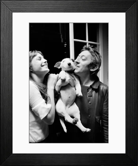 Framed Print : Jane Birkin and Serge Gainsbourg May 1972 at their Paris luxury home Framed Print : Jane Birkin and Serge Gainsbourg May 1972 at their Paris luxury home