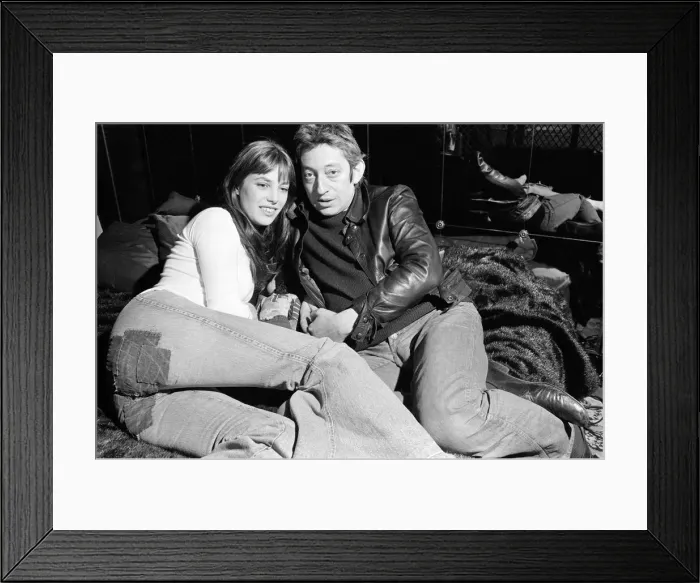 Framed Print : Jane Birkin and Serge Gainsbourg May 1972 at their Paris luxury home Framed Print : Jane Birkin and Serge Gainsbourg May 1972 at their Paris luxury home