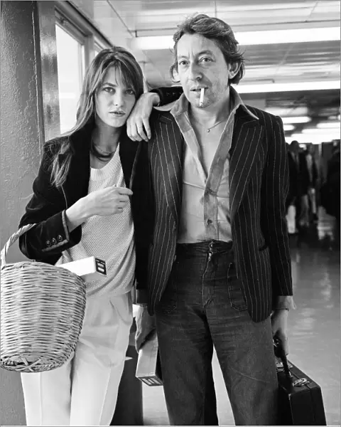Serge Gainsbourg French composer and musician Serge Gainsbourg arriving at Heathrow