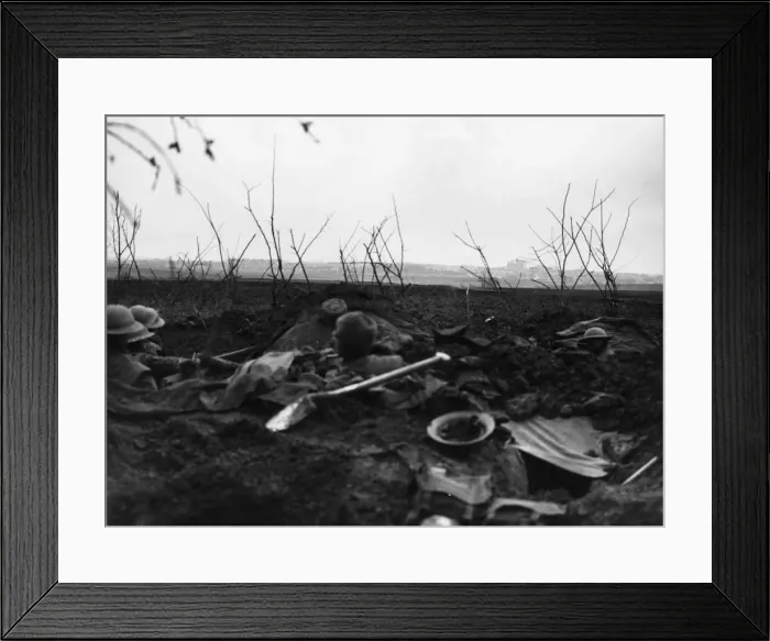 Framed Print : Distant view of St. Quentin and the Hindenburg Line from the British front line trench Framed Print : Distant view of St. Quentin and the Hindenburg Line from the British front line trench