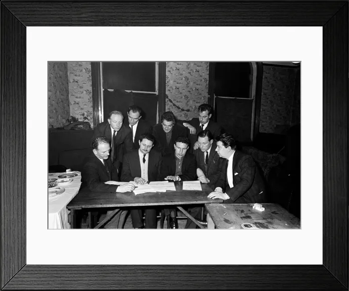 Framed Print : A meeting takes place at Highgate United F. C. 27th February 1967 Framed Print : A meeting takes place at Highgate United F. C. 27th February 1967