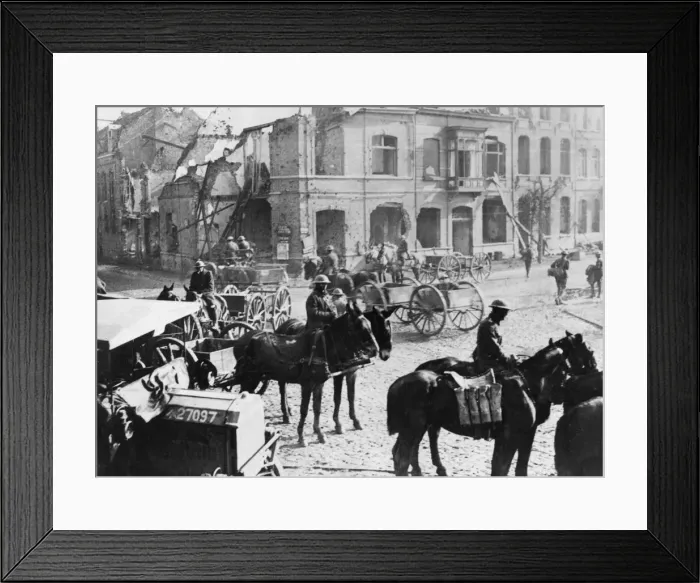 Framed Print : Horses and men of 1st Anzac Corps seen here in Ypres during the Third Battle of Ypres Framed Print : Horses and men of 1st Anzac Corps seen here in Ypres during the Third Battle of Ypres