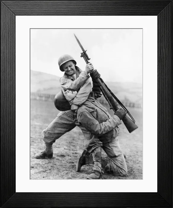 Framed Print : Ranger training preparing US troops for the invasion of Europe during the Second World Framed Print : Ranger training preparing US troops for the invasion of Europe during the Second World