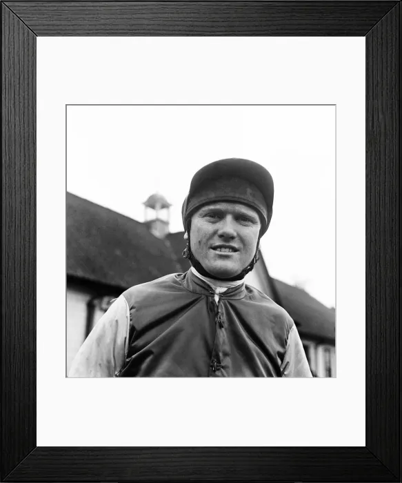 Framed Print : Jockey Terry Biddlecombe at Warwick Races before the second race. 12th February 1965 Framed Print : Jockey Terry Biddlecombe at Warwick Races before the second race. 12th February 1965