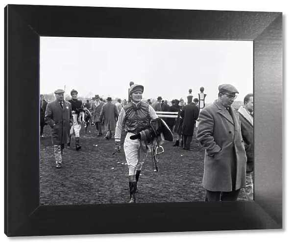Jockey Terry Biddlecombe at Warwick Races after the second race. 12th February 1965