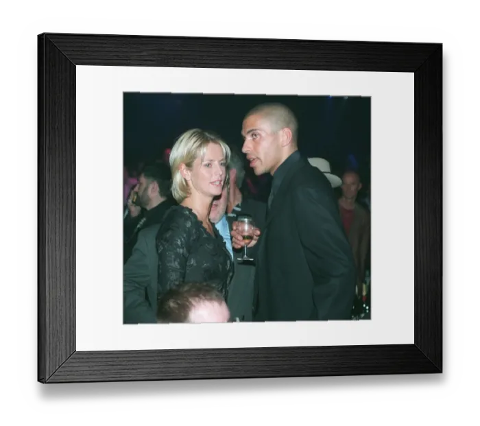 Framed Print : Ulrika Jonsson television presenter February 1998 Aston Villa striker Stan Collymore Framed Print : Ulrika Jonsson television presenter February 1998 Aston Villa striker Stan Collymore