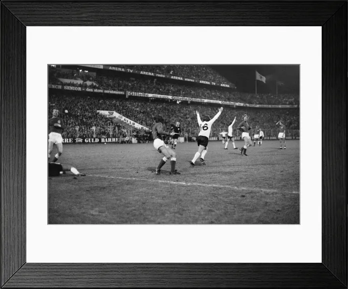 Framed Print : 1974 World Cup Qualifying match at Idraetsparken, Copenhagen Framed Print : 1974 World Cup Qualifying match at Idraetsparken, Copenhagen