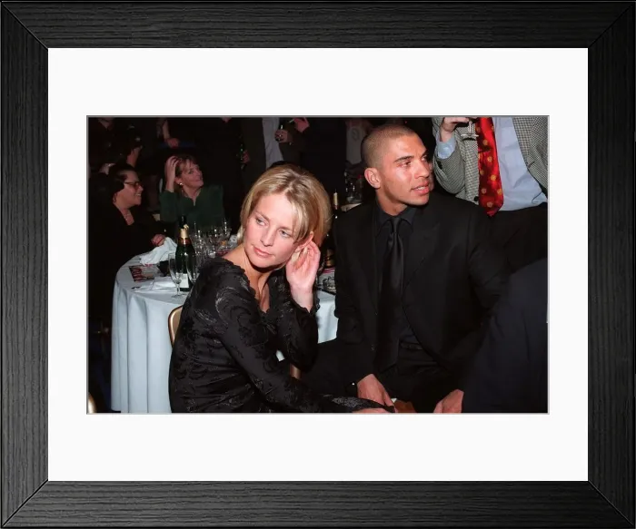 Framed Print : Ulrika Jonsson and Stan Collymore Febuary1998 at The 1998 Brit Awards Framed Print : Ulrika Jonsson and Stan Collymore Febuary1998 at The 1998 Brit Awards