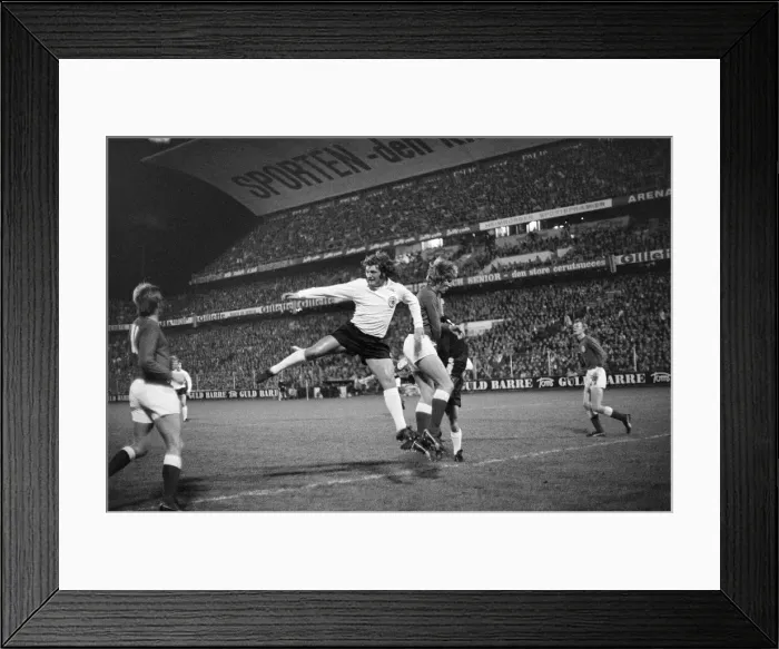 Framed Print : 1974 World Cup Qualifying match at Idraetsparken, Copenhagen Framed Print : 1974 World Cup Qualifying match at Idraetsparken, Copenhagen