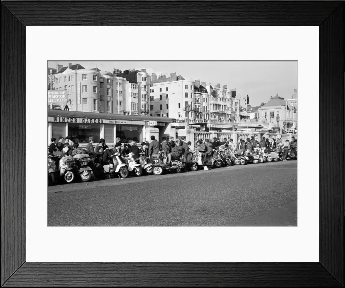 Framed Print : The mods and rockers were two conflicting British youth subcultures of the early to Framed Print : The mods and rockers were two conflicting British youth subcultures of the early to