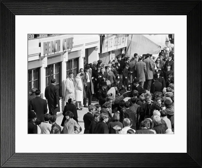 Framed Print : The mods and rockers were two conflicting British youth subcultures of the early to Framed Print : The mods and rockers were two conflicting British youth subcultures of the early to