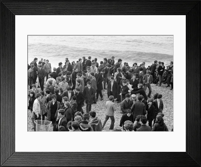 Framed Print : The mods and rockers were two conflicting British youth subcultures of the early to