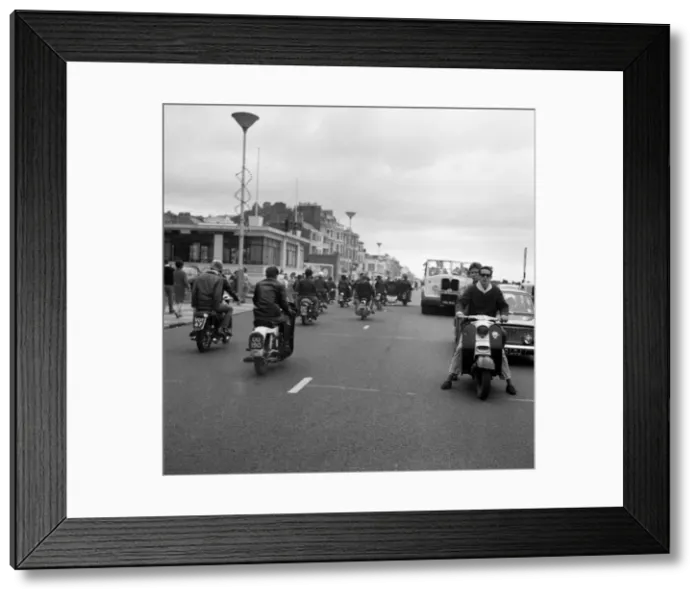 Framed Print : The mods and rockers were two conflicting British youth subcultures of the early to Framed Print : The mods and rockers were two conflicting British youth subcultures of the early to