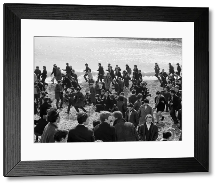 Framed Print : The mods and rockers were two conflicting British youth subcultures of the early to