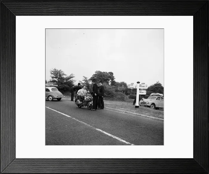 Framed Print : The mods and rockers were two conflicting British youth subcultures of the early to Framed Print : The mods and rockers were two conflicting British youth subcultures of the early to