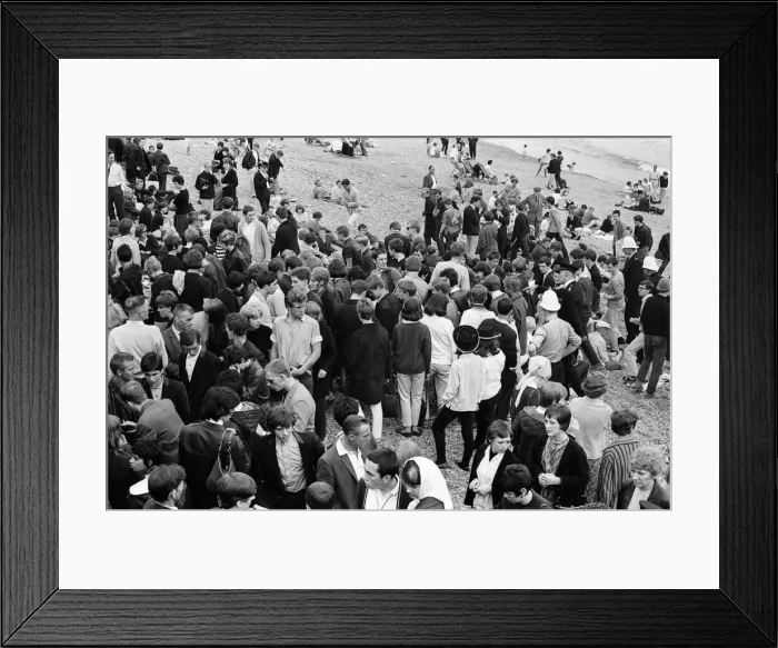Framed Print : The mods and rockers were two conflicting British youth subcultures of the early to Framed Print : The mods and rockers were two conflicting British youth subcultures of the early to