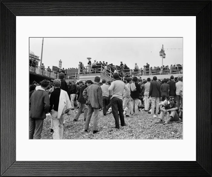 Framed Print : The mods and rockers were two conflicting British youth subcultures of the early to Framed Print : The mods and rockers were two conflicting British youth subcultures of the early to