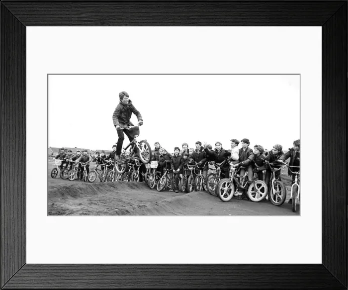 Framed Print : Youngsters determined to have their own cycle track just won t be kept down Framed Print : Youngsters determined to have their own cycle track just won t be kept down