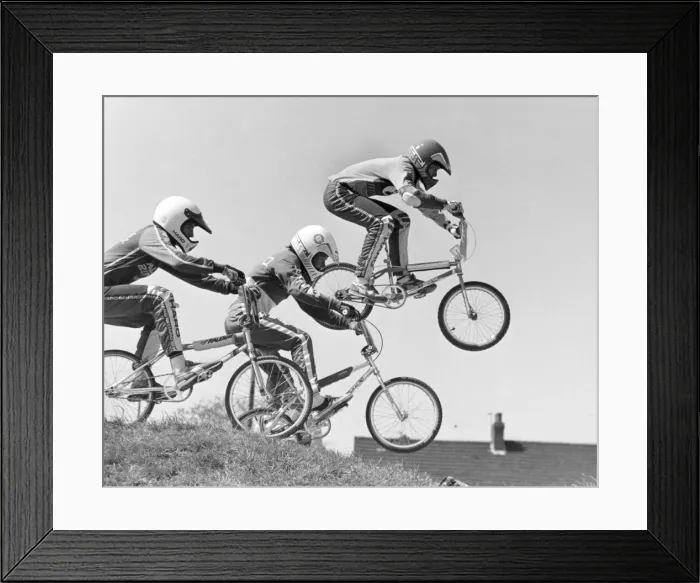 Framed Print : BMX Area Championships on the BMX track at Redcar Racecourse, 20th May 1988