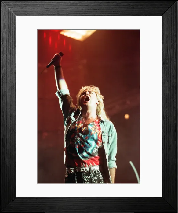 Framed Print : Joe Elliott of Def Leppard performing live at the NEC Birmingham. 29th June 1992