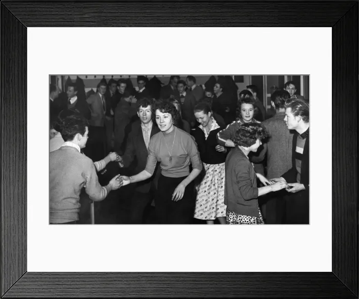 Framed Print : Teenagers dancing at the St John youth club. 18th December 1958 Framed Print : Teenagers dancing at the St John youth club. 18th December 1958