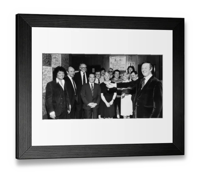 Framed Print : Ernie Mack (Right) Liverpool night club owner and the chair of the newly formed Pink