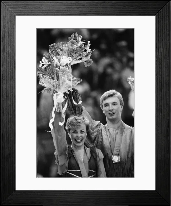 Framed Print : 1984 Winter Olympics, 14th February 1984. Figure skating, Medal Ceremony, Zetra Stadium Framed Print : 1984 Winter Olympics, 14th February 1984. Figure skating, Medal Ceremony, Zetra Stadium