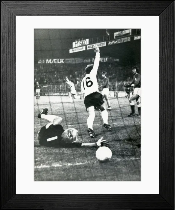 Framed Print : 1974 World Cup Qualifying match at Idraetsparken, Copenhagen Framed Print : 1974 World Cup Qualifying match at Idraetsparken, Copenhagen
