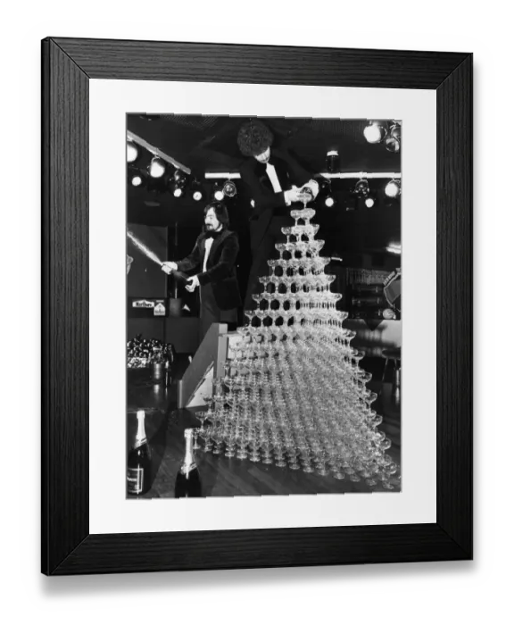 Framed Print : The world champagne fountain goes pop at Rotters night club in Liverpool