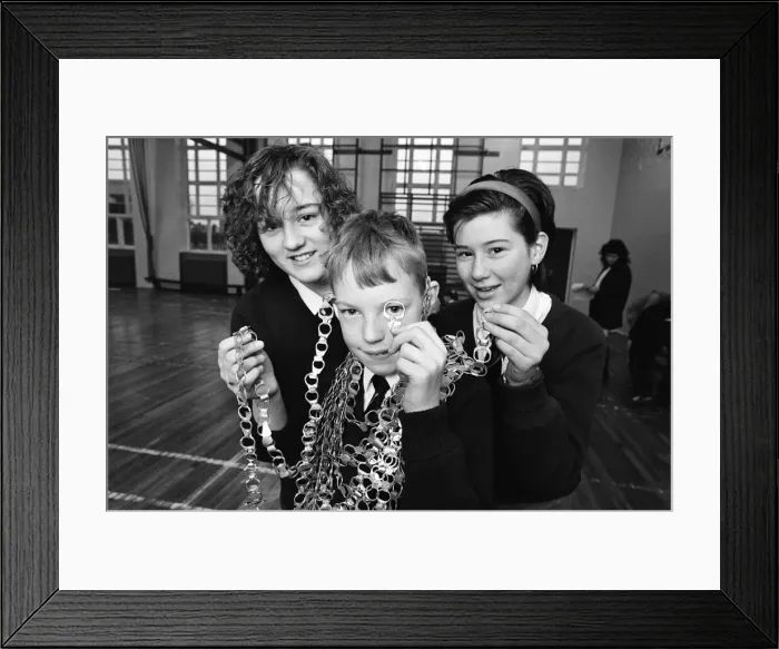 Framed Print : Mirfield High School pupils Nicola Rowden and Anne Wright help David Saltmarshe to free Framed Print : Mirfield High School pupils Nicola Rowden and Anne Wright help David Saltmarshe to free