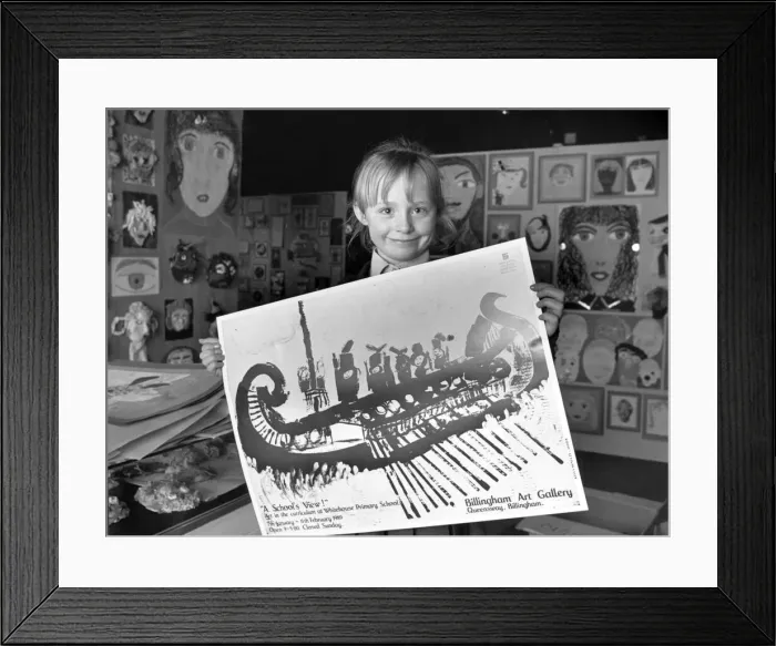 Framed Print : A month long exhibition of work by pupils of Whitehouse Primary School is taking place